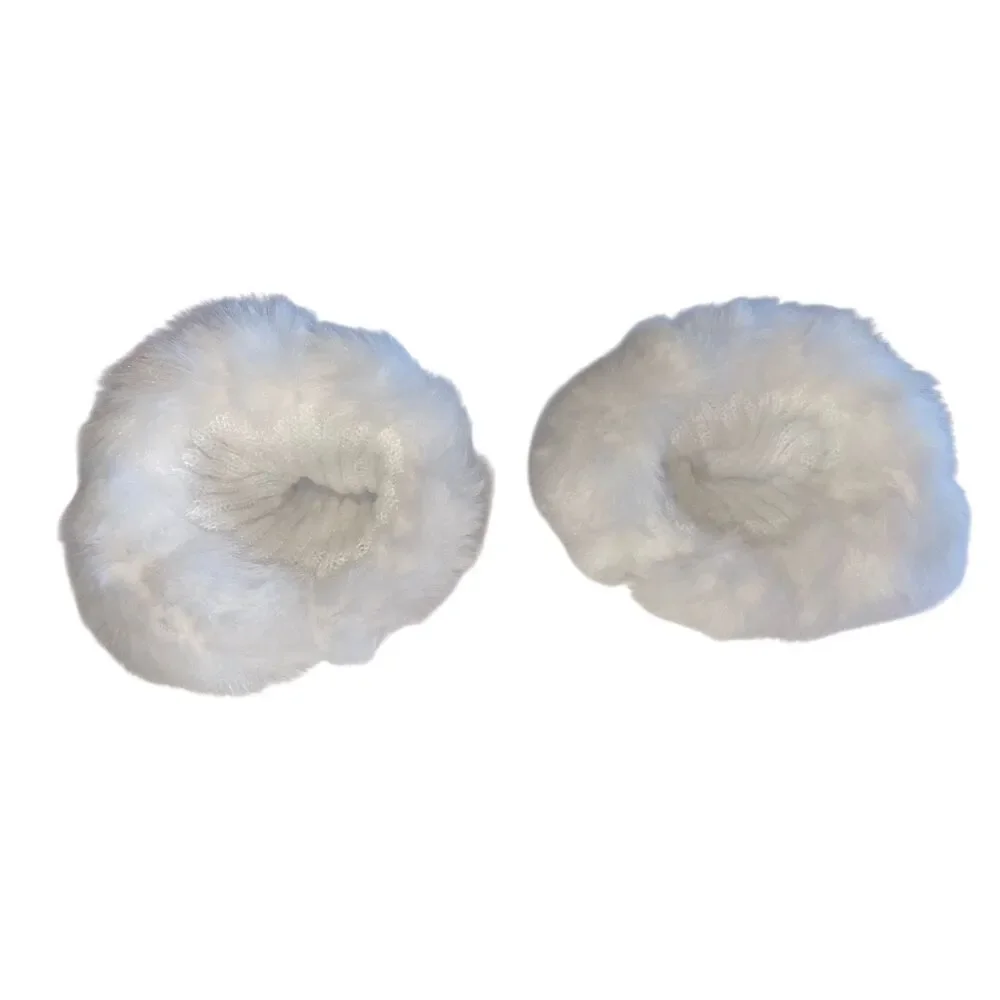 White Faux Fur Boot Cuffs – Warm Plush Ankle Covers for Winter Boots